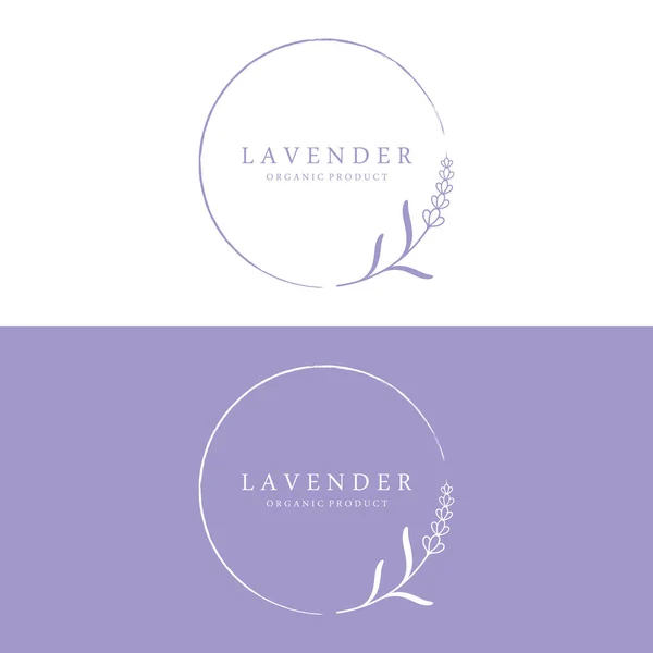 El çizimi organik lavanta çiçeği logosu. Kozmetik, güzellik, çay, yağ, bitkisel logo..