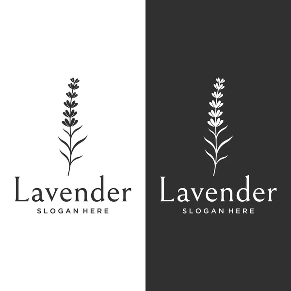 Handgezeichnetes Bio Lavendelblüten Logo Design Logo Für Kosmetik Schönheit Tee — Stockvektor