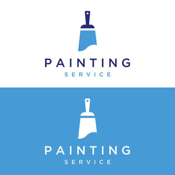 Paint brush and roll logo creative design for home and city service.