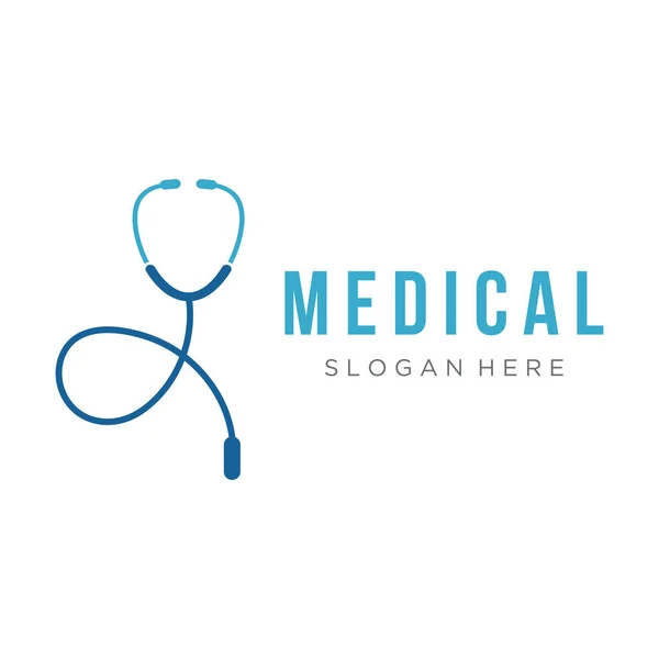 Doctor Stethoscope Logo Design Health Care Creative Idea Vector Illustration — Stock Vector