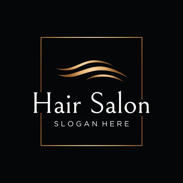 Lüks ve güzel saç dalgası soyut logosu. İş için logo, güzellik, kuaför, bakım..