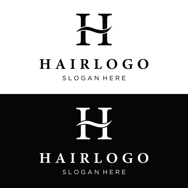 Розкішні Красиві Хвилі Волосся Абстрактний Логотип Лого Бізнесу Салону Краси — стоковий вектор