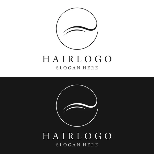 Luxury Beautiful Hair Wave Abstract Logo Logo Business Salon Beauty — Stock Vector