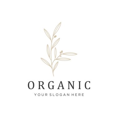 İş, dekorasyon, düğün, tebrik kartı ve fotoğraf için güzel organik yaprak ve çiçek logosu..