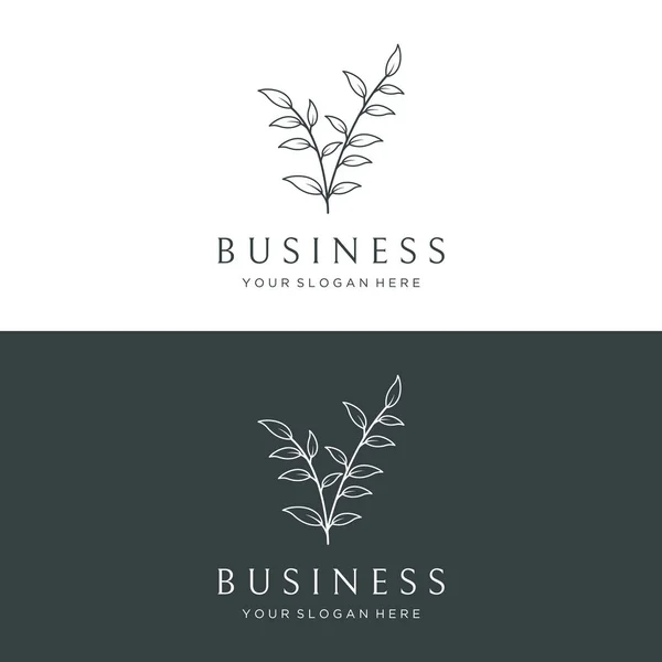 Χειροποίητο Όμορφο Οργανικό Λουλουδένιο Λογότυπο Για Επιχειρήσεις Διακόσμηση Γάμο Ευχετήρια — Διανυσματικό Αρχείο