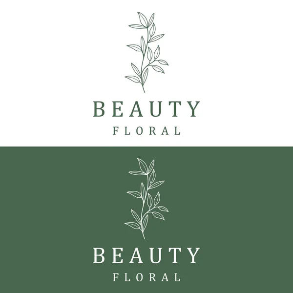 Ręcznie Rysowane Piękne Organiczne Liść Kwiatowy Kwiat Kwiatowy Logo Dla — Wektor stockowy