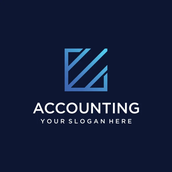 Financial Accounting Logo Check Mark Financial Accounting Stock Chart Analysis — Stock Vector