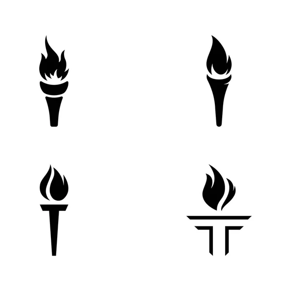 Yaratıcı Alev Meşalesi Logosu Özgürlük Rekabet Logosu — Stok Vektör