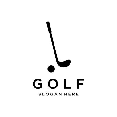 Golf topu, sopa ve golf sahası logosu tasarımı. Profesyonel golf takımı logosu, golf kulübü, turnuva, iş, etkinlik.