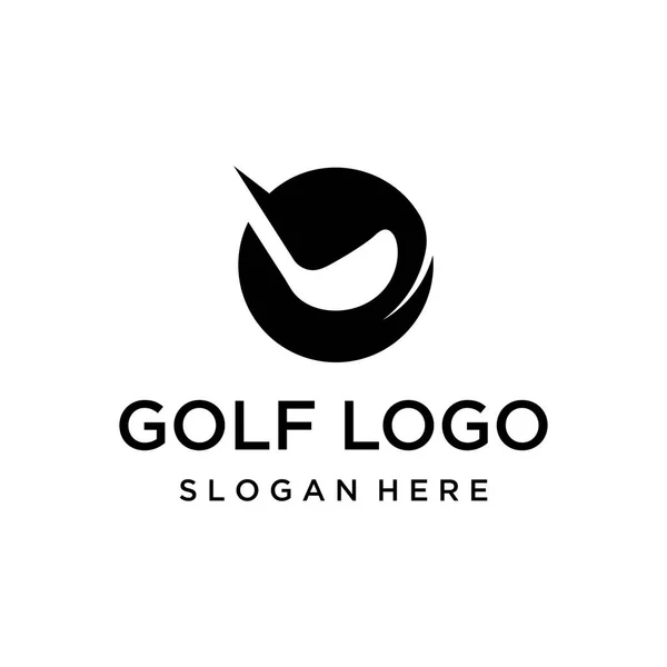 Гольф Мяч Клюшка Логотип Поля Гольфа Дизайн Мбаппе Профессиональной Команды — стоковый вектор