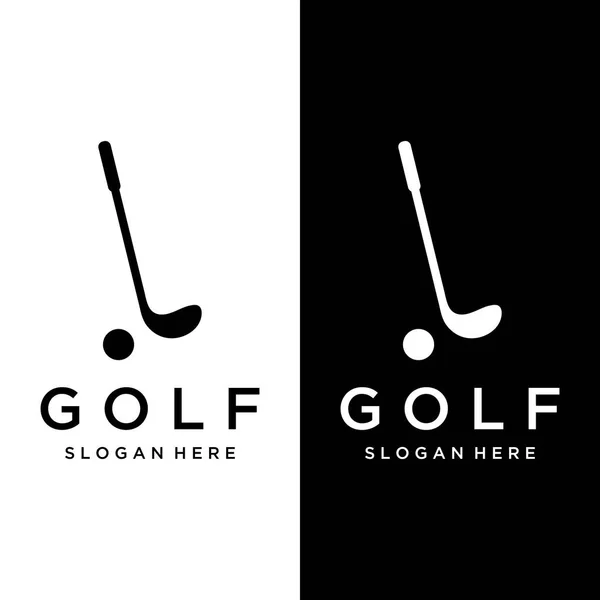 Bola Golfe Vara Design Logotipo Campo Golfe Logotipo Para Equipe — Vetor de Stock