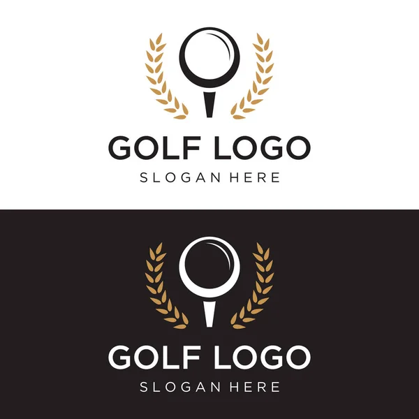 Bola Golfe Vara Design Logotipo Campo Golfe Logotipo Para Equipe —  Vetores de Stock
