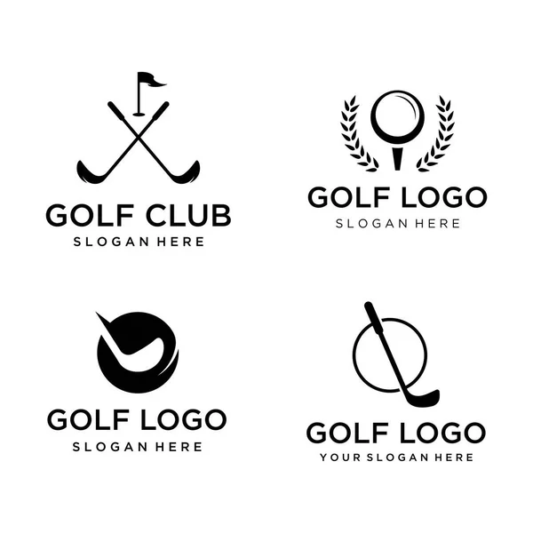 Golfball Und Stick Und Golfplatz Logo Design Logo Für Professionelles — Stockvektor