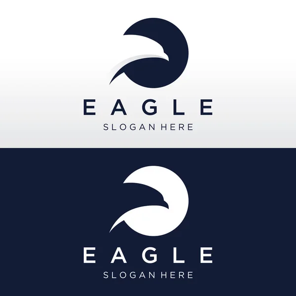 Простий Дизайн Логотипу Птаха Орла Креативною Ідеєю Векторні Ілюстрації — стоковий вектор