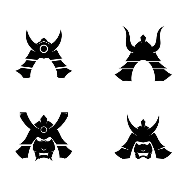 Modern Düzenlenebilir Vektör Illüstrasyonlu Samuray Savaşçı Miğferi Logosu — Stok Vektör