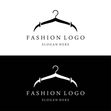Basit elbise askısı logosu ve yaratıcı bir fikir. İş logosu, butik, moda, güzellik..