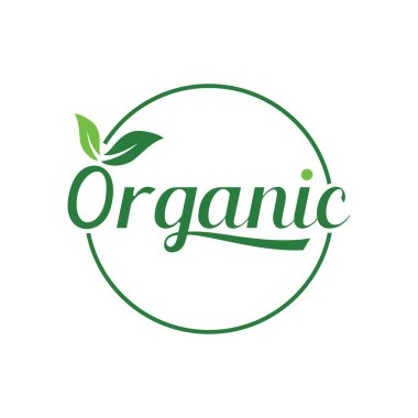 Yaprak konseptli% 100 doğal organik logo. Doğal ürünler, ekoloji, güzellik, biyoloji ve tarım için logo..