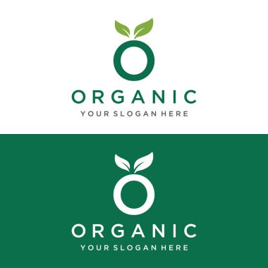 Yaprak konseptli% 100 doğal organik logo. Doğal ürünler, ekoloji, güzellik, biyoloji ve tarım için logo..