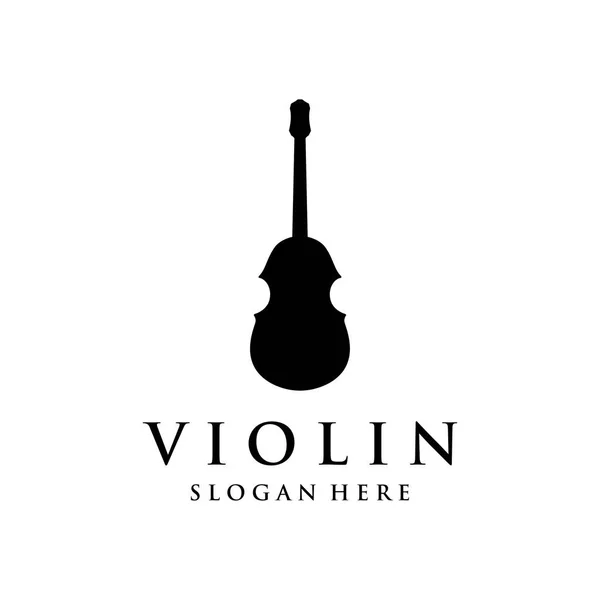 stock vector Vintage violin musical instrument logo design and violin plucking instrument with vector illustration.