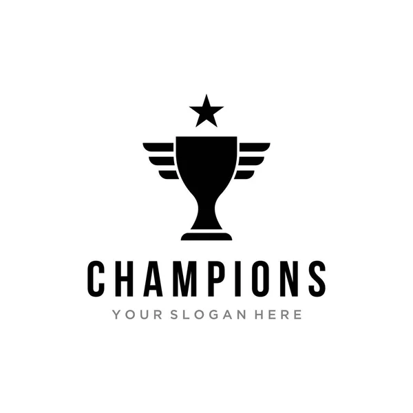 Δημιουργική Και Μοναδική Σχεδίαση Λογοτύπου Τρόπαιο Λογότυπο Trophy Για Πρωτάθλημα — Διανυσματικό Αρχείο