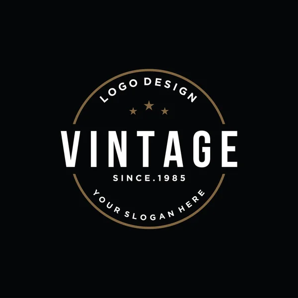 ビジネス 衣料品 理髪店 レストラン バーのレトロヴィンテージバッジタイポグラフィのロゴ — ストックベクタ