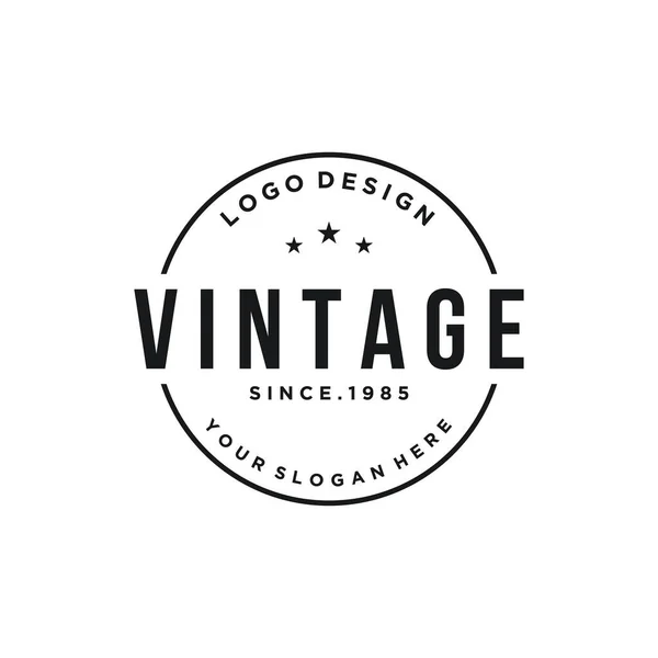 ビジネス 衣料品 理髪店 レストラン バーのレトロヴィンテージバッジタイポグラフィのロゴ — ストックベクタ