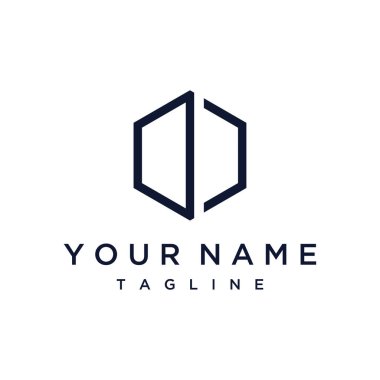 Yaratıcı ve basit altıgen kutu logosu veya geometrik küp geometrik logo. İş için logo, şirket, ağ, teknoloji.