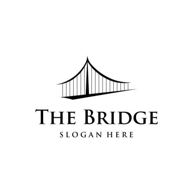 Köprü inşaatı yaratıcı bir fikirle soyut logo tasarımı.