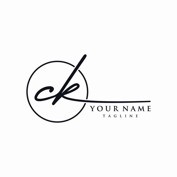 Luksusowe Eleganckie Ręcznie Pisane Inicjały Logo Logo Podpis Butik Salon — Wektor stockowy