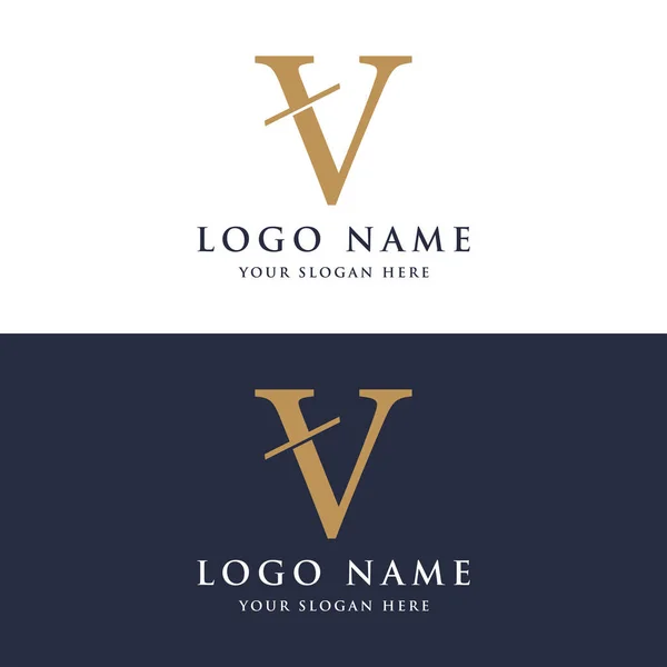 Initial Minimal Letter Logo Design Mit Einer Modernen Und Luxuriösen — Stockvektor