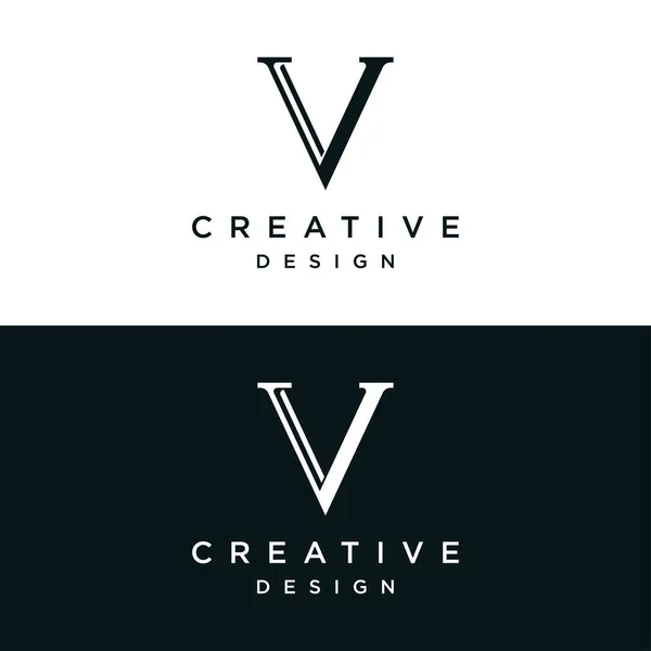 Initiale Lettre Minimal Logo Design Avec Une Forme Géométrique Moderne — Image vectorielle