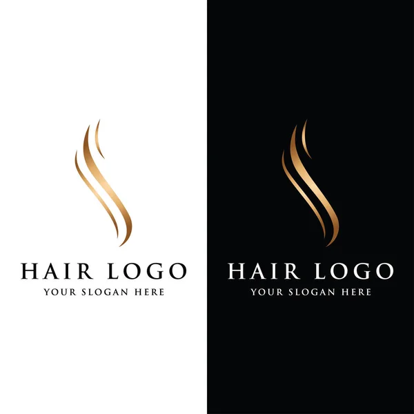 Luksusowe Piękne Włosy Fala Abstrakcyjny Logo Design Logo Dla Biznesu — Wektor stockowy