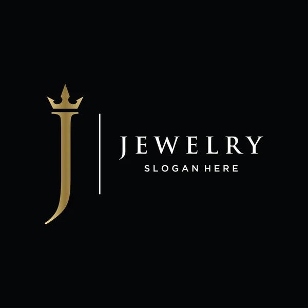 奢华的老式珠宝标志设计与创意与抽象的戒指形状 珠宝店 时装的标志 — 图库矢量图片