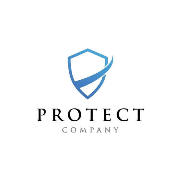 Logotipo Protección Con Concepto Moderno Único Del Escudo Logotipo Para — Vector de stock