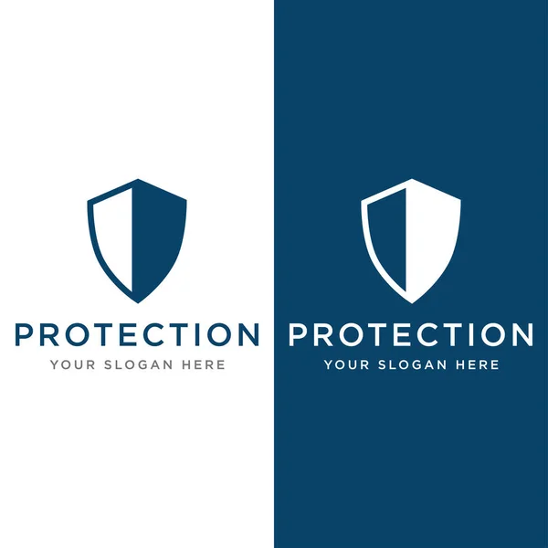 Защита Логотипа Современным Уникальным Щитом Concept Logo Бизнеса Защиты Веб — стоковый вектор