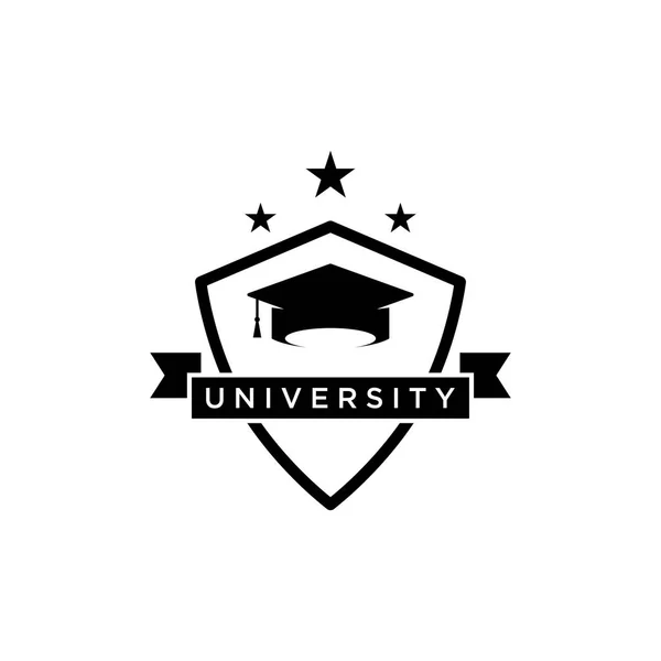 Diseño Del Logotipo Educación Con Tapa Del Soltero Concepto Del — Vector de stock