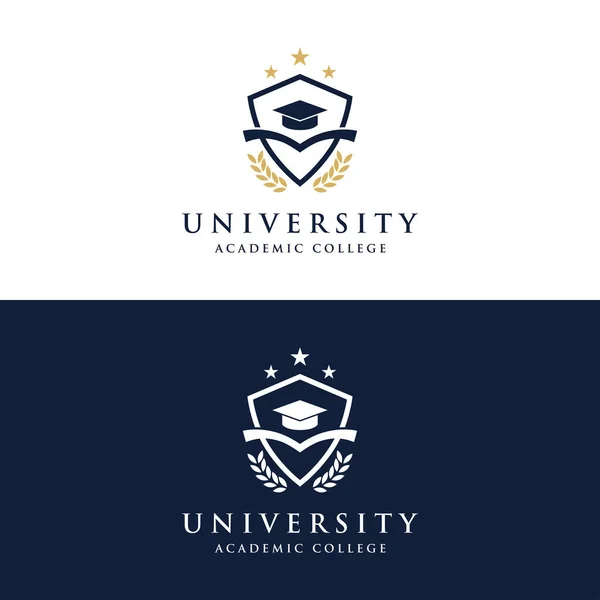Vzdělávací Logo Design Staromládeneckou Čepicí Knižní Koncepcí Kreativním Nápadem Logo — Stockový vektor