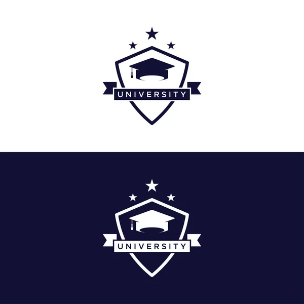 Education Logo Design Bachelor Cap Book Concept Creative Idea Logo — Stock Vector