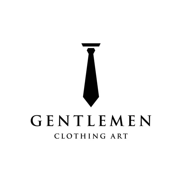 老式绅士领带标志设计 优雅男子服装标志 — 图库矢量图片