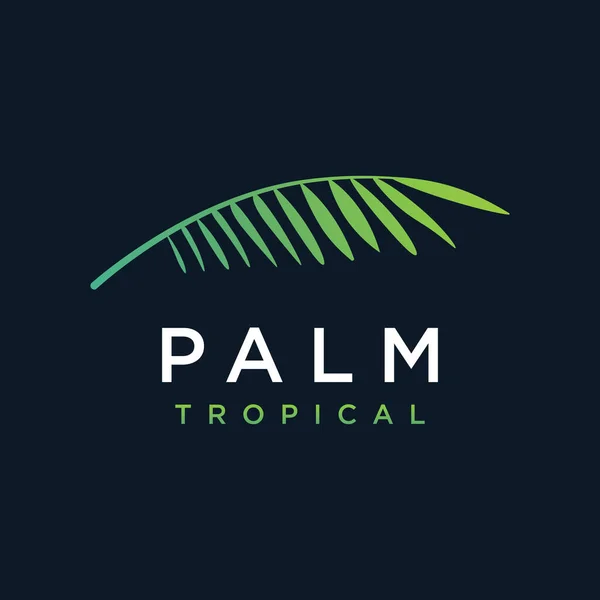 高档和豪华棕榈叶夏季热带疗法植物标志设计 — 图库矢量图片