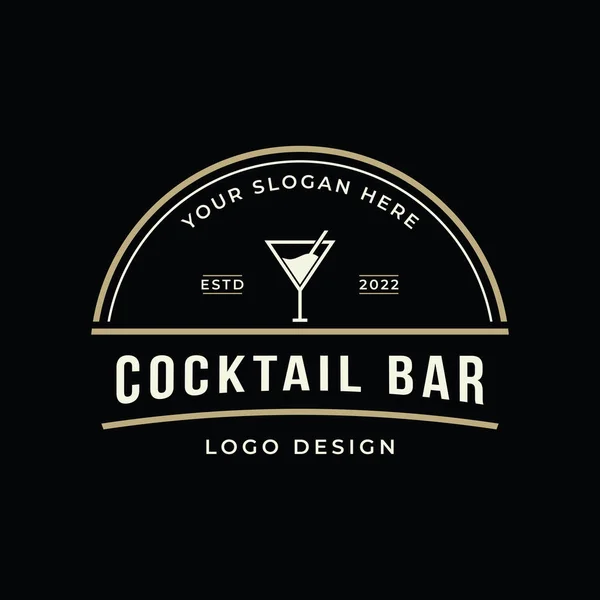 Logótipo Bebida Alcoólica Qualidade Premium Estilo Vintage Logotipo Para Bar — Vetor de Stock