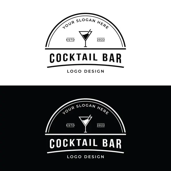 Premium Quality Cocktail Alcohol Drink Logo Vintage Style Logo Bar — Stock Vector