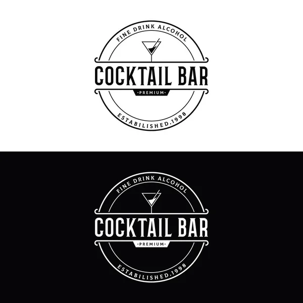 Premium Qualité Cocktail Alcool Boisson Logo Dans Style Vintage Logo — Image vectorielle