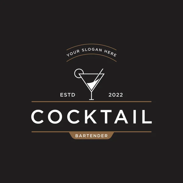 Premium Kwaliteit Cocktail Alcohol Drank Logo Vintage Stijl Logo Voor Vectorbeelden