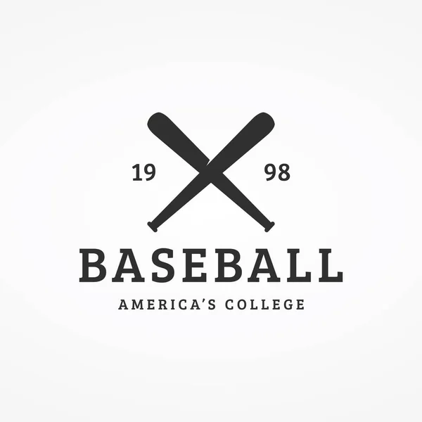 Retro Vintage Baseball Logotyp Med Baseball Boll Och Stick Koncept — Stock vektor