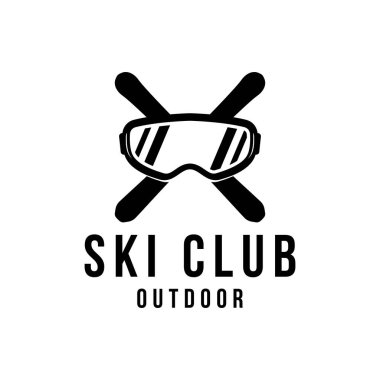 Antika kış mevsiminde kayak sporu Logosu. Kayak sporu, kulüp, rozet ve etiket logosu..