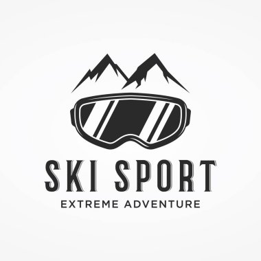 Antika kış mevsiminde kayak sporu Logosu. Kayak sporu, kulüp, rozet ve etiket logosu..