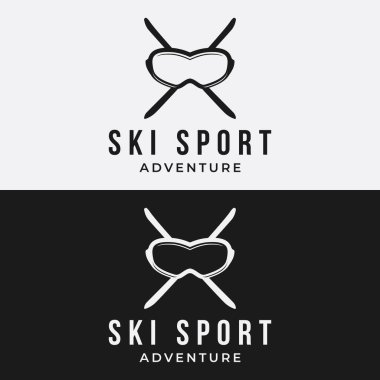 Antika kış mevsiminde kayak sporu Logosu. Kayak sporu, kulüp, rozet ve etiket logosu..