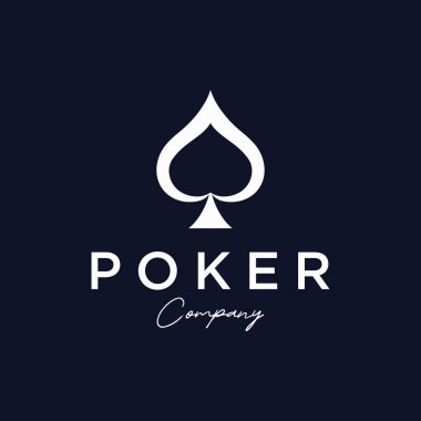 Birinci sınıf poker logosu. Kumar oyunları, kumarhaneler, turnuvalar ve kulüpler için logo.