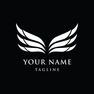 Eşsiz ve yaratıcı kanat logosu tasarımı. İş, özgürlük ve semboller için logo.